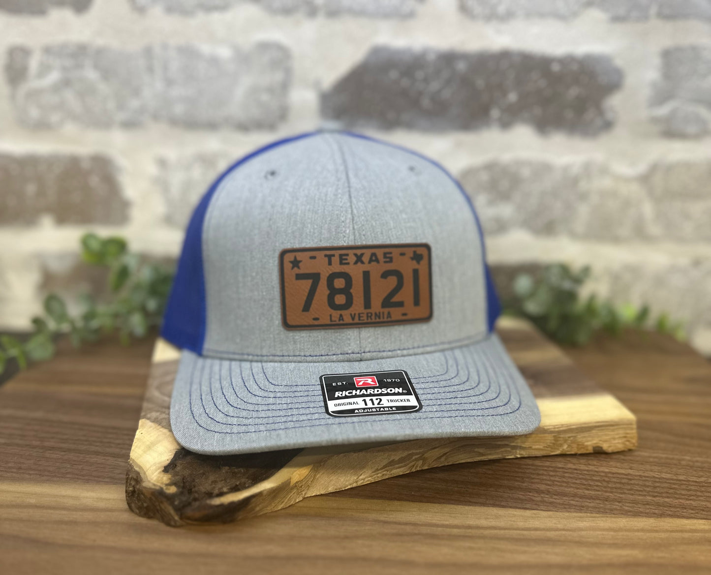 Zip Code Texas License Plate Leatherette Cap Patch