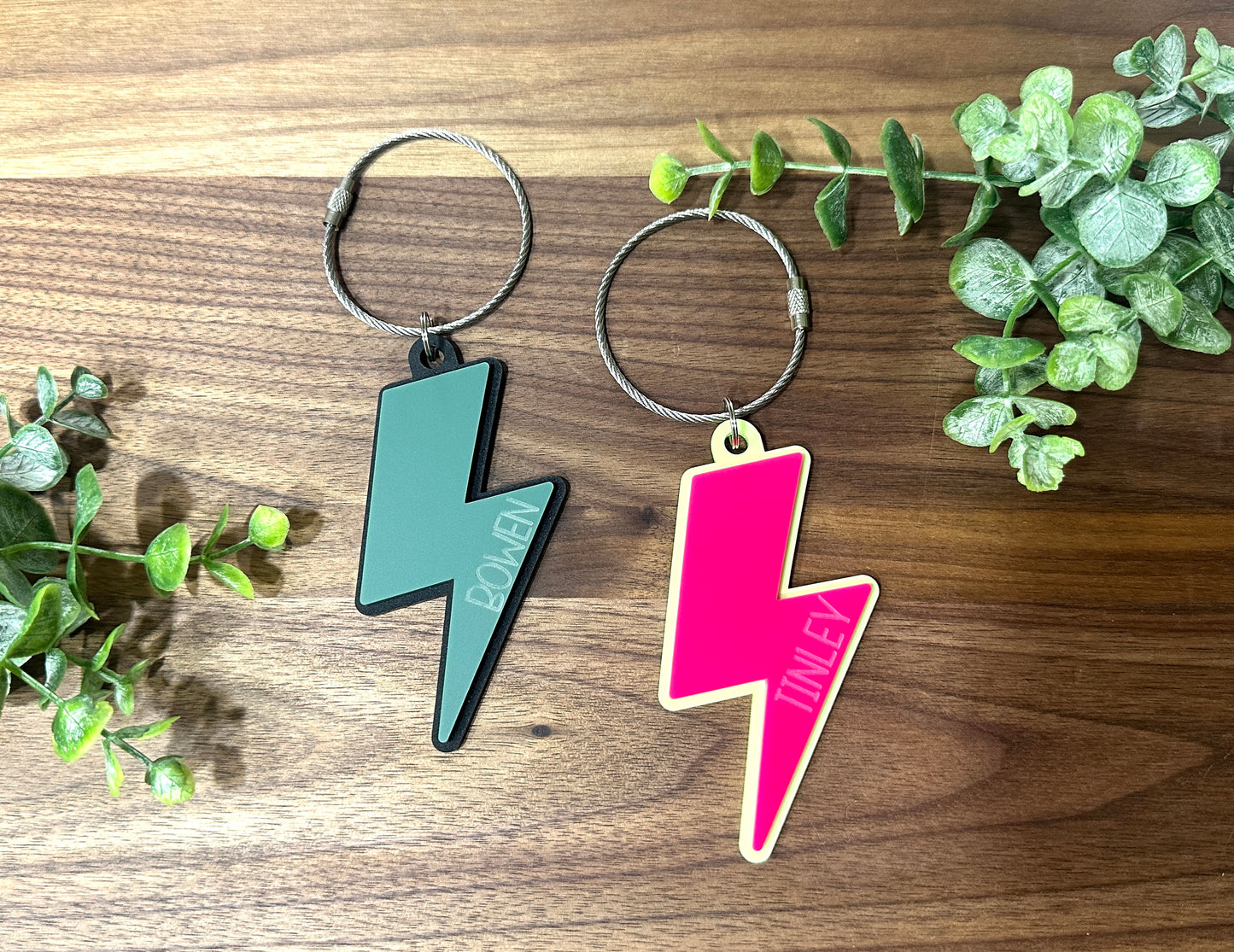 Lightning Bolt Key Chain or Bag Tag