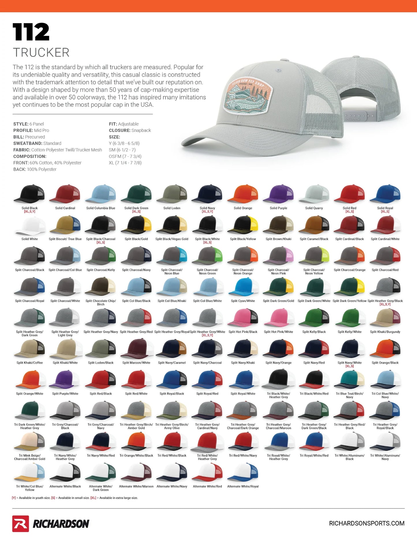 Richardson 112 Caps/Hat –**To be Ordered with Choice from A Patch Designs Options Listings**