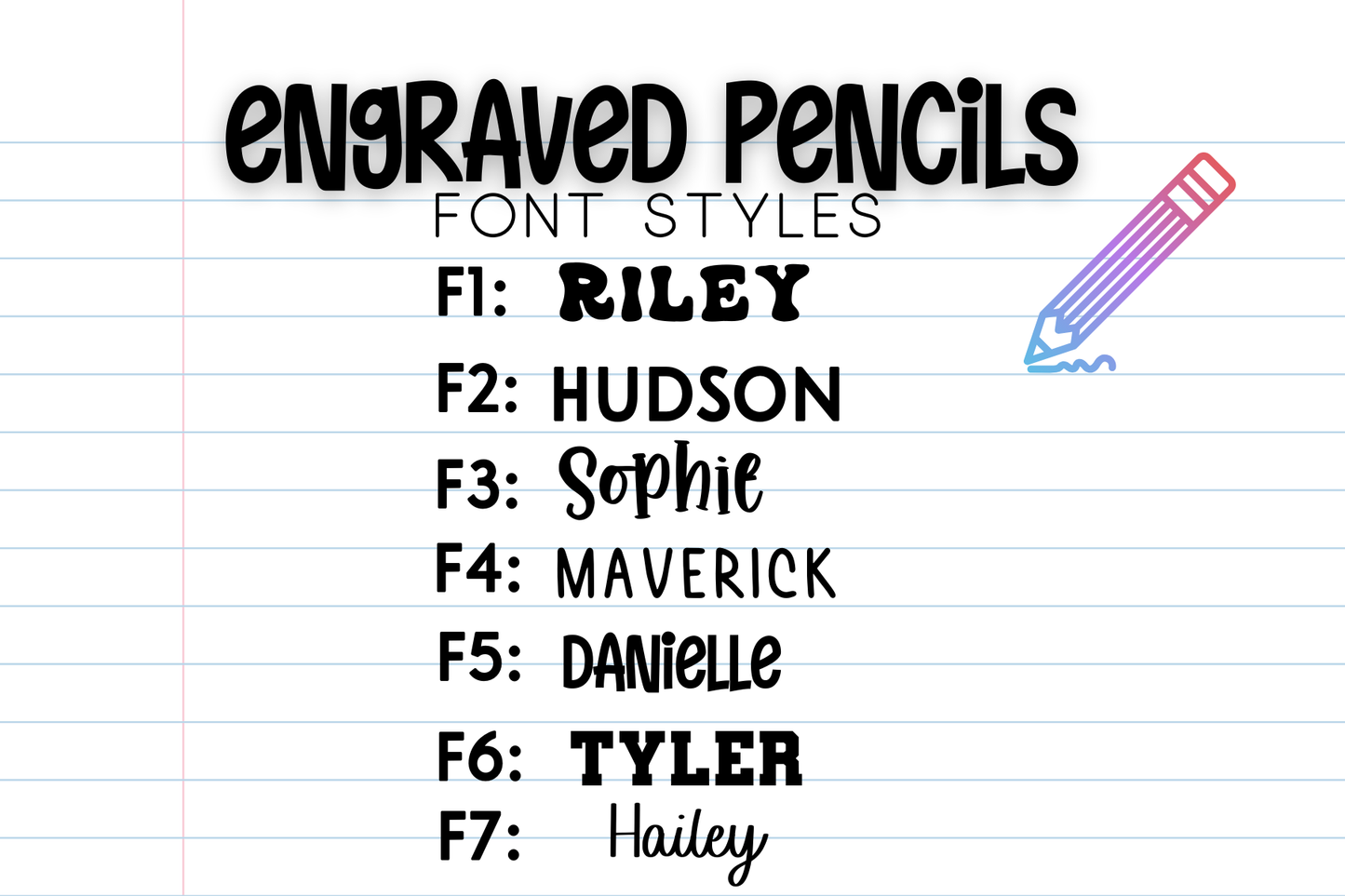 Engraved Ticonderoga Pencils - Back to School - Name Pencils