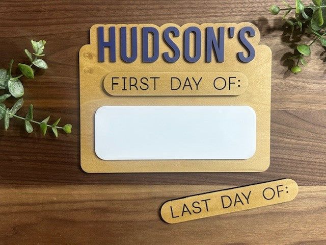 Back to School - Child First Day & Last Day Photo Prop - Personalized