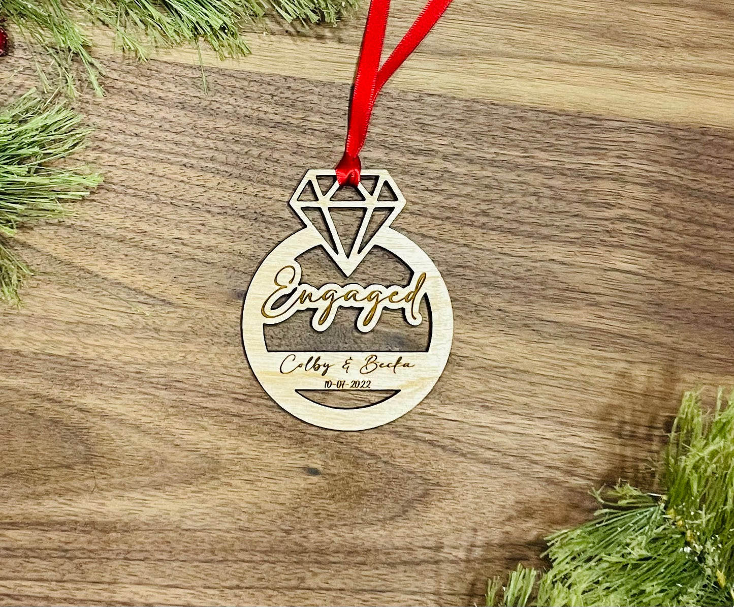 Engagement Ornament - Personalized & Engraved