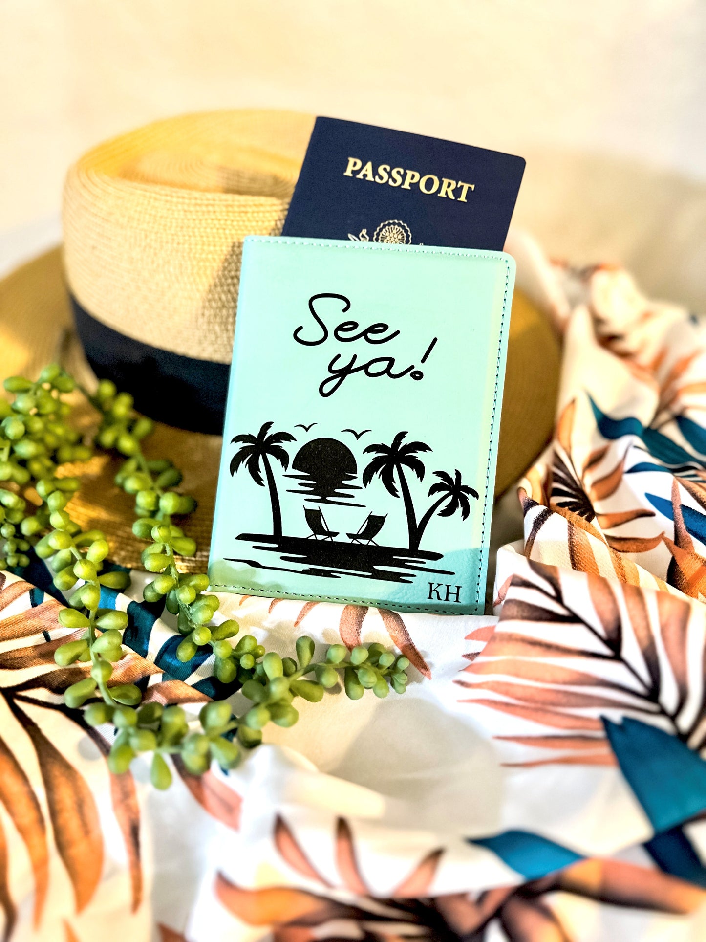 Personalized Leatherette Passport Cover