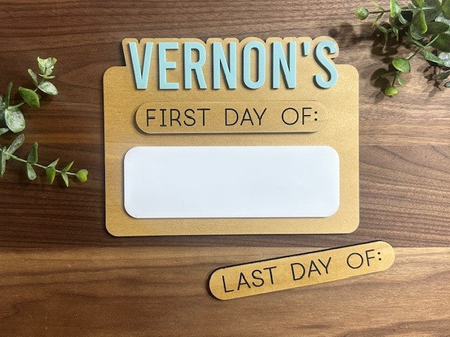 Back to School - Child First Day & Last Day Photo Prop - Personalized