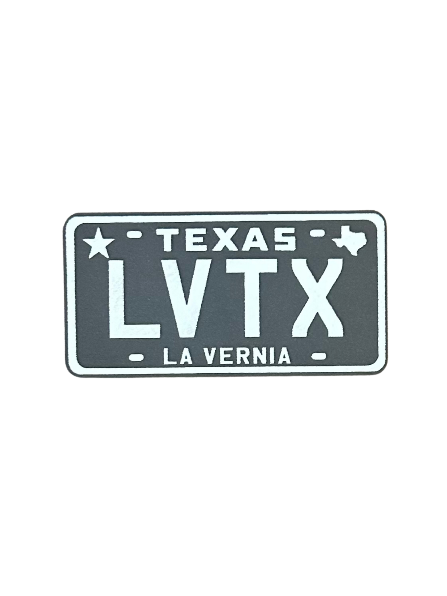LV TX License Plate Leatherette Cap Patch - 3 Design Options