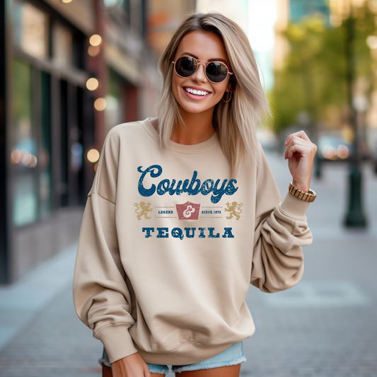 Cowboys & Tequila Tan Sweatshirt