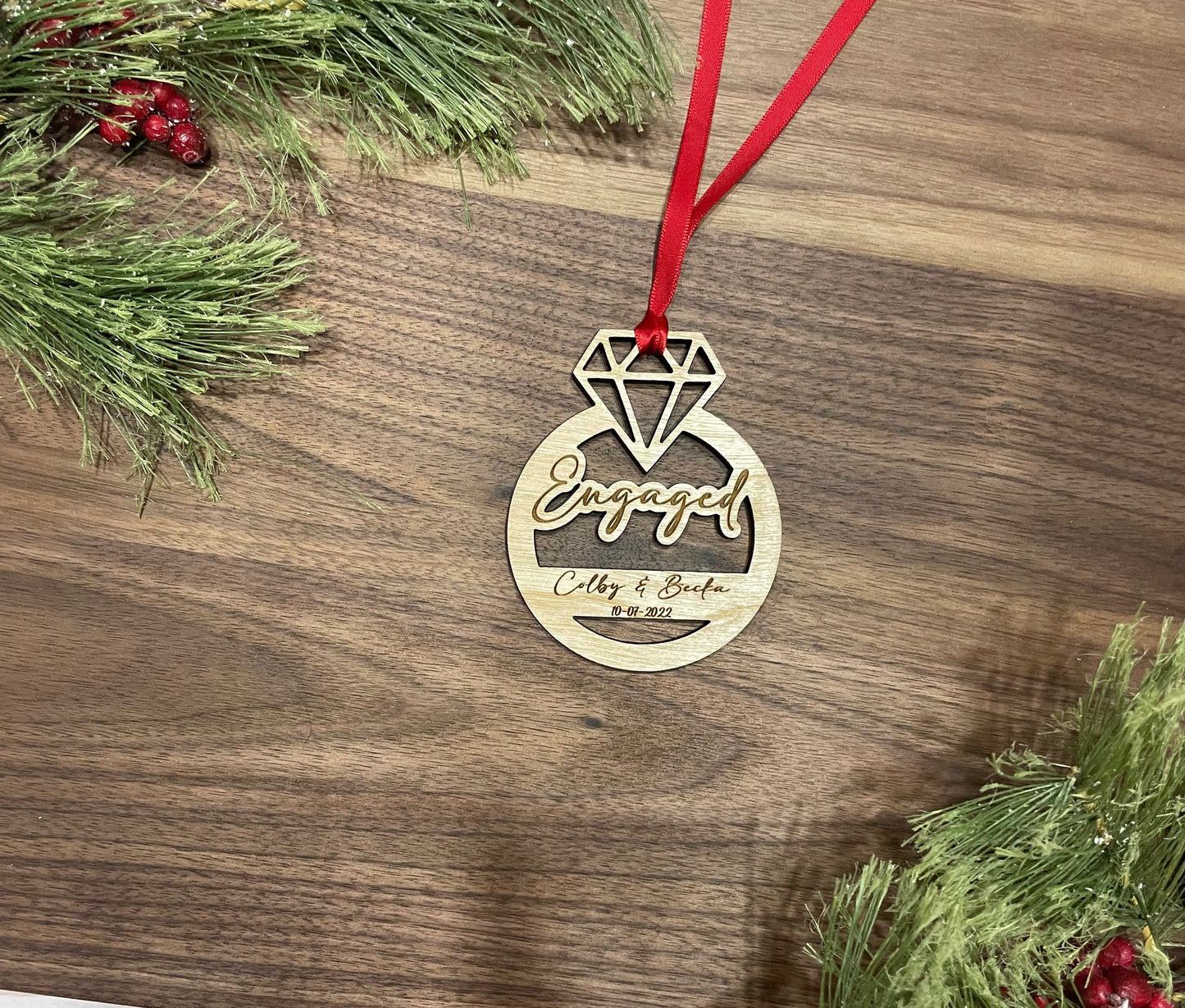 Engagement Ornament - Personalized & Engraved