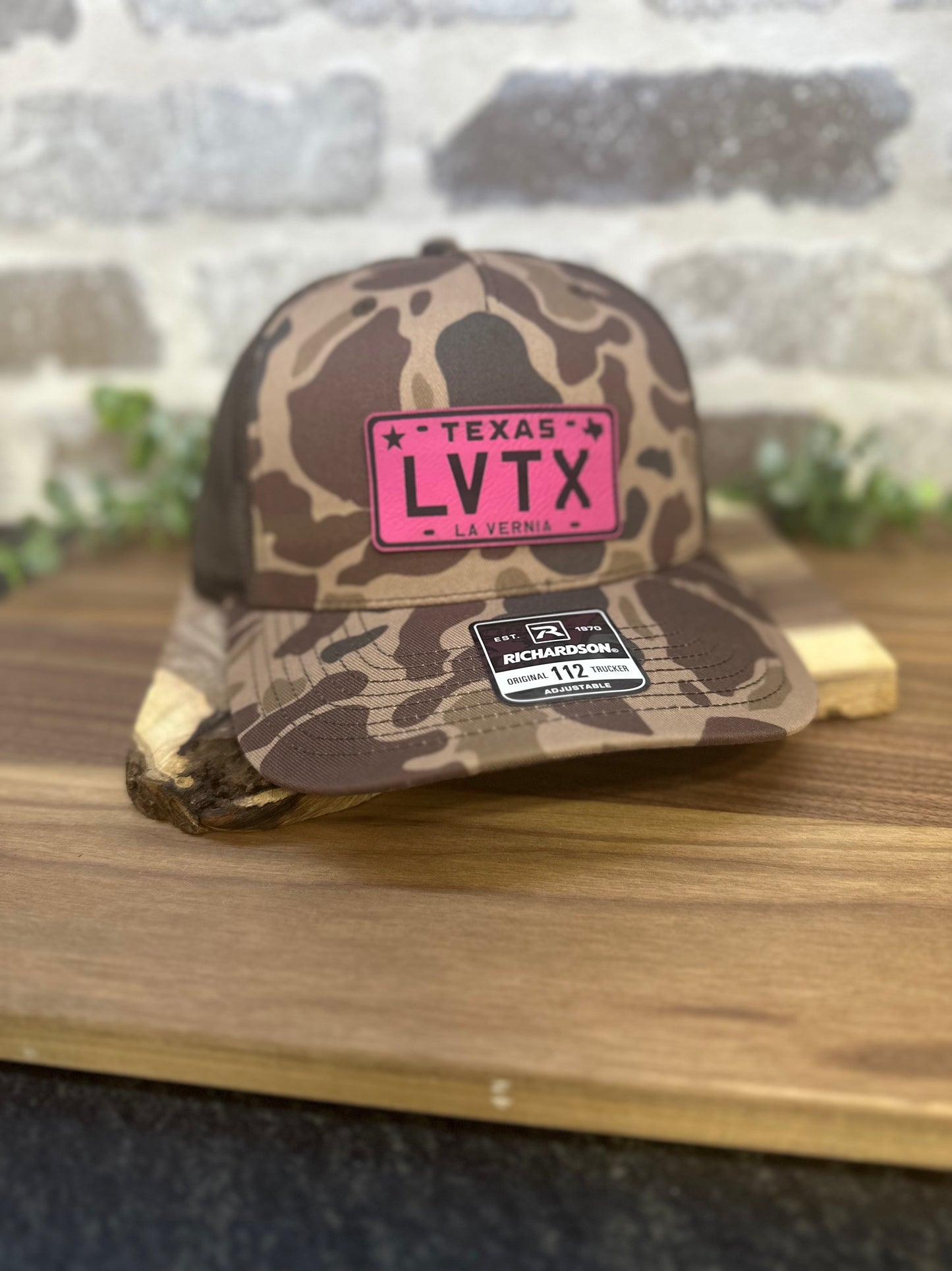 LV TX License Plate Leatherette Cap Patch - 3 Design Options