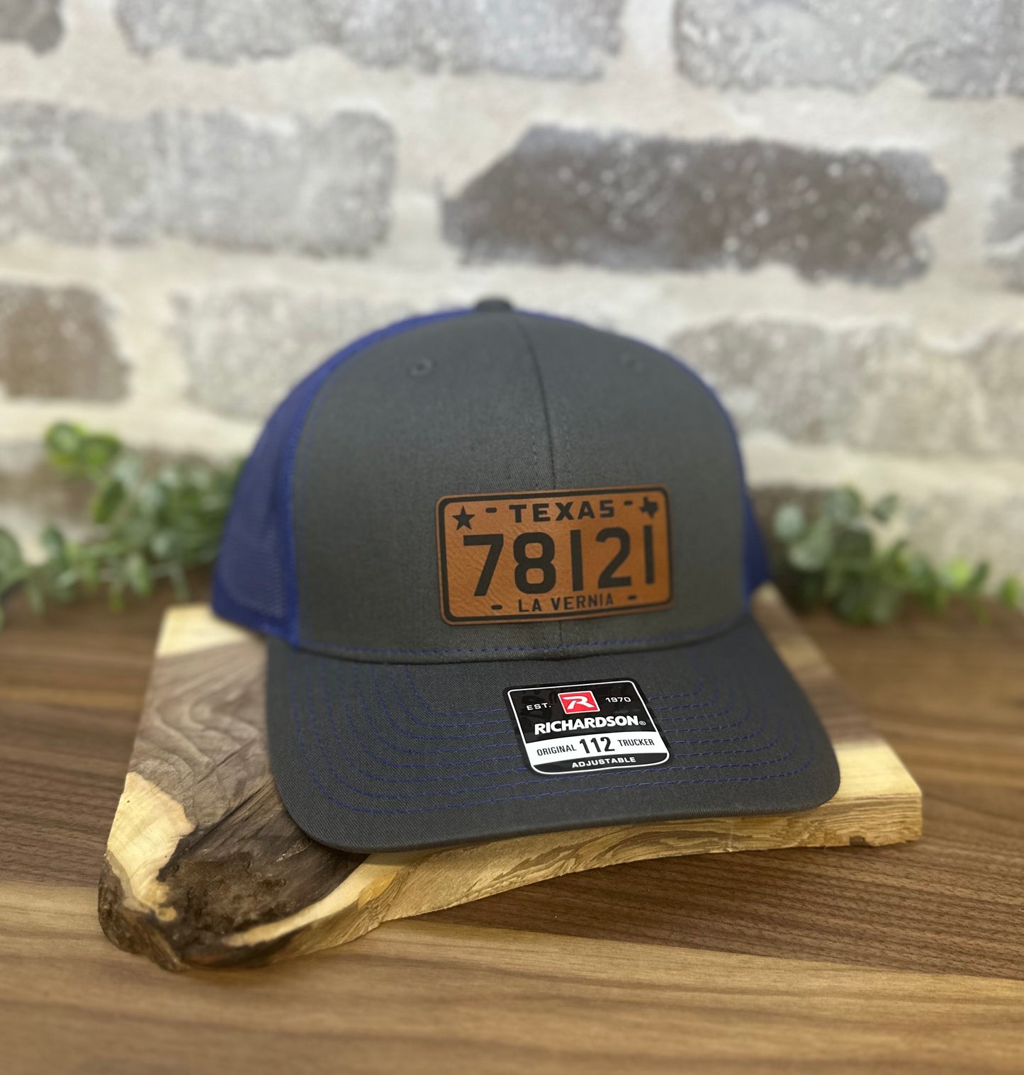 Zip Code Texas License Plate Leatherette Cap Patch