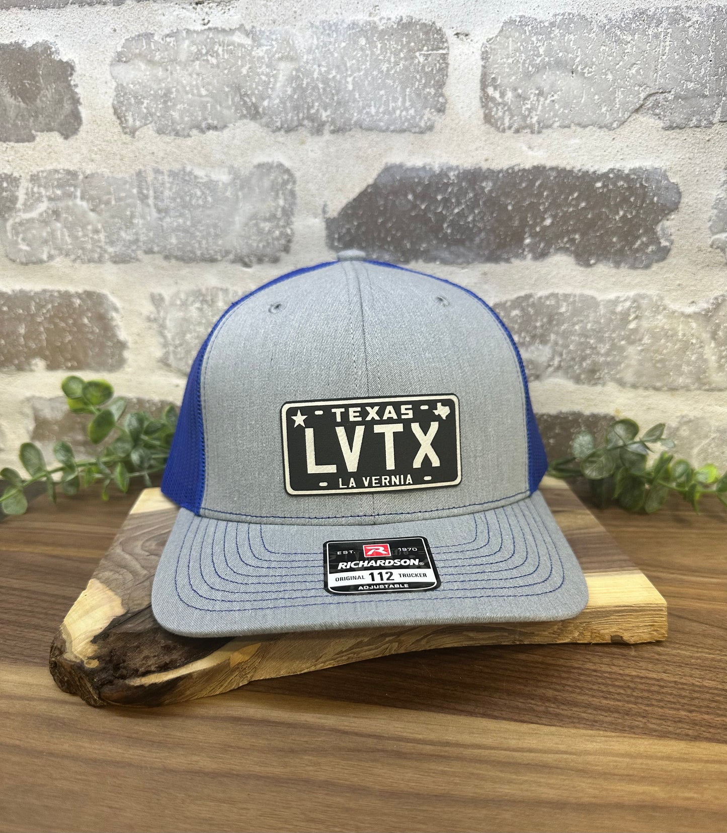 LV TX License Plate Leatherette Cap Patch - 3 Design Options