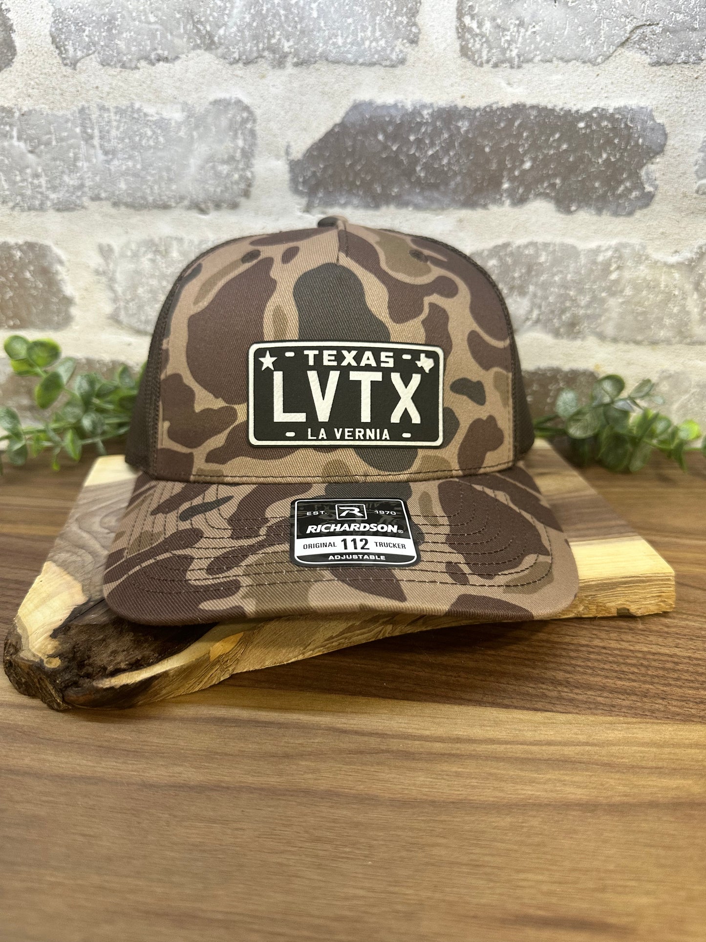 LV TX License Plate Leatherette Cap Patch - 3 Design Options