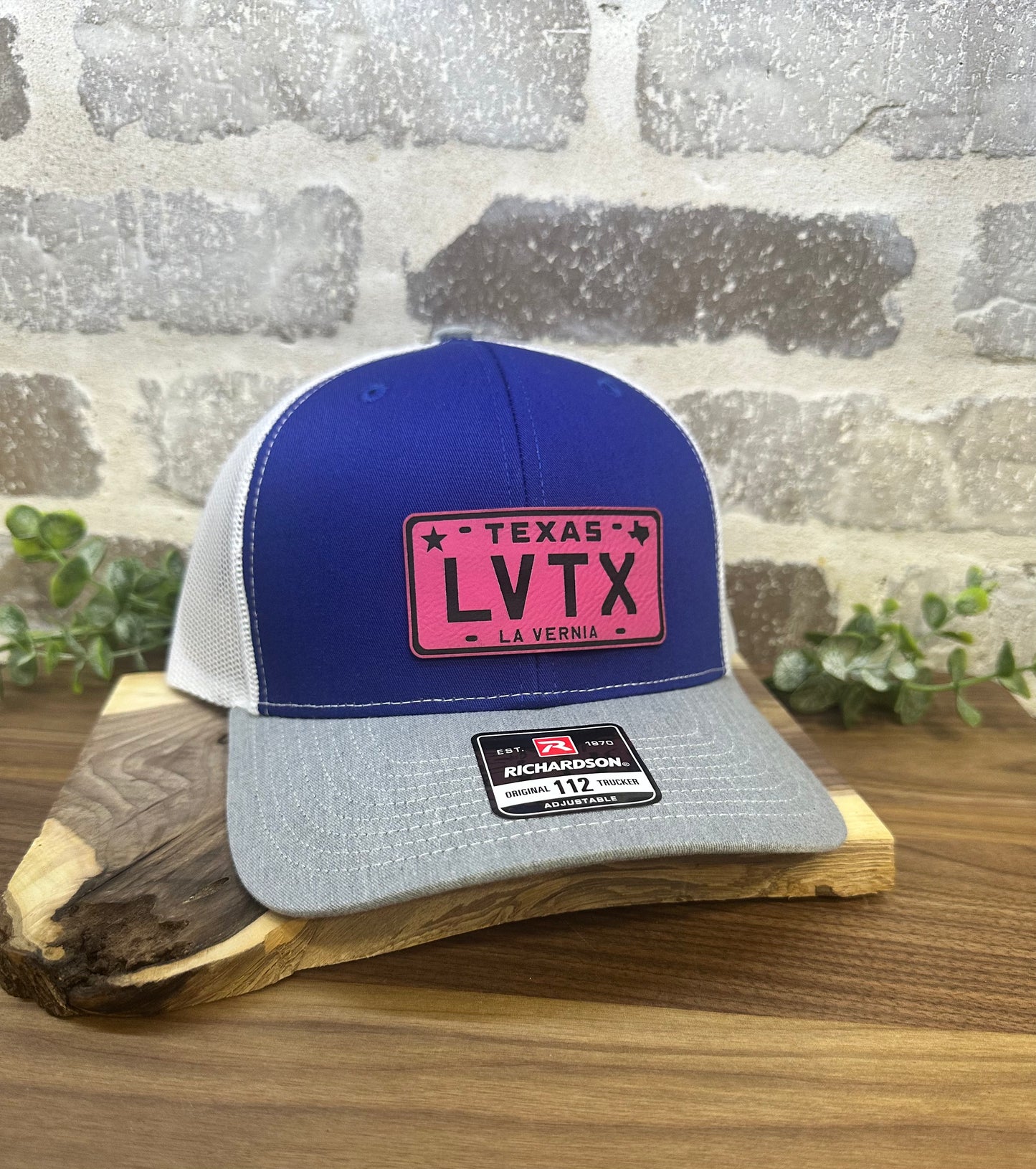 LV TX License Plate Leatherette Cap Patch - 3 Design Options