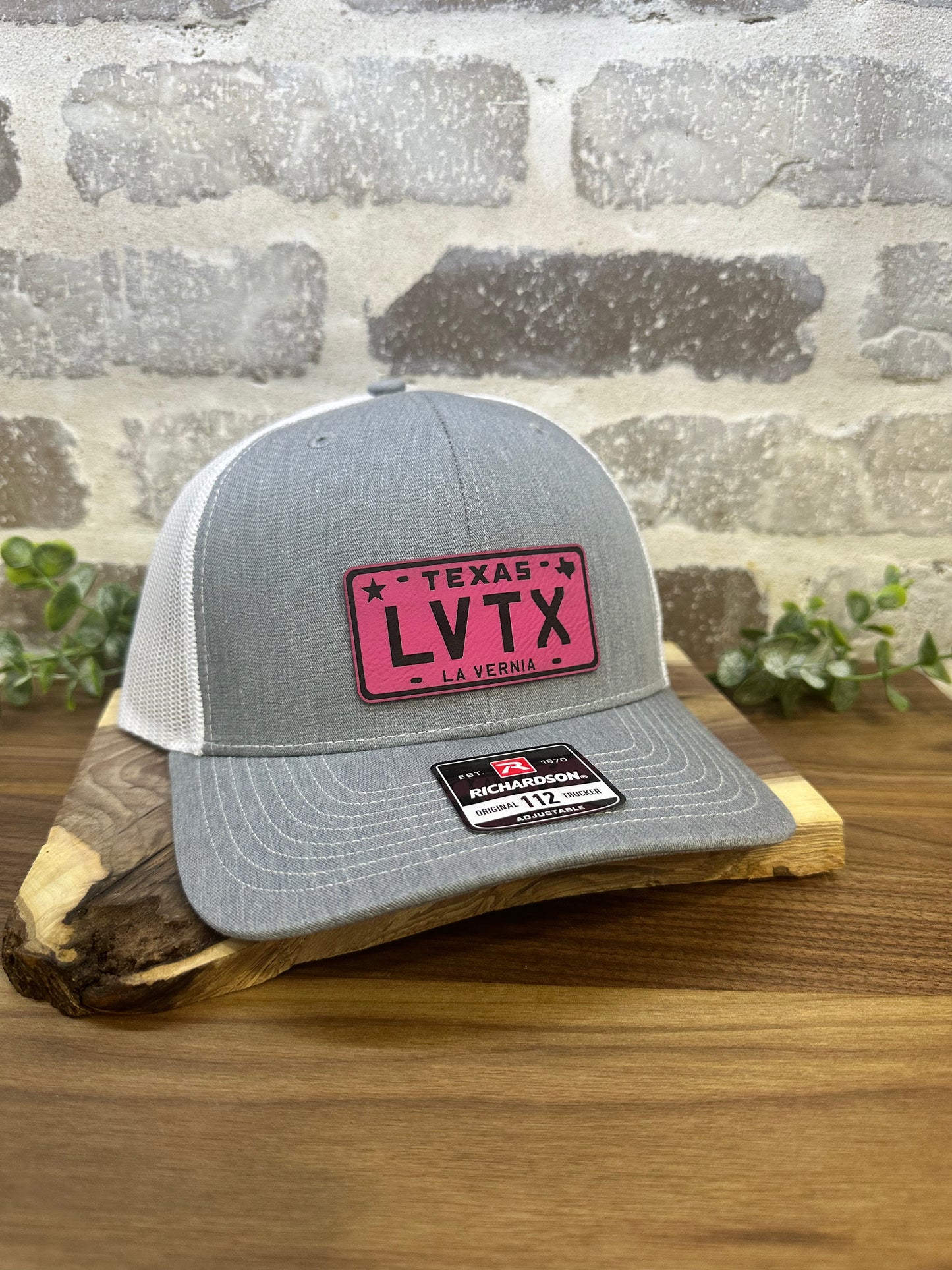 LV TX License Plate Leatherette Cap Patch - 3 Design Options