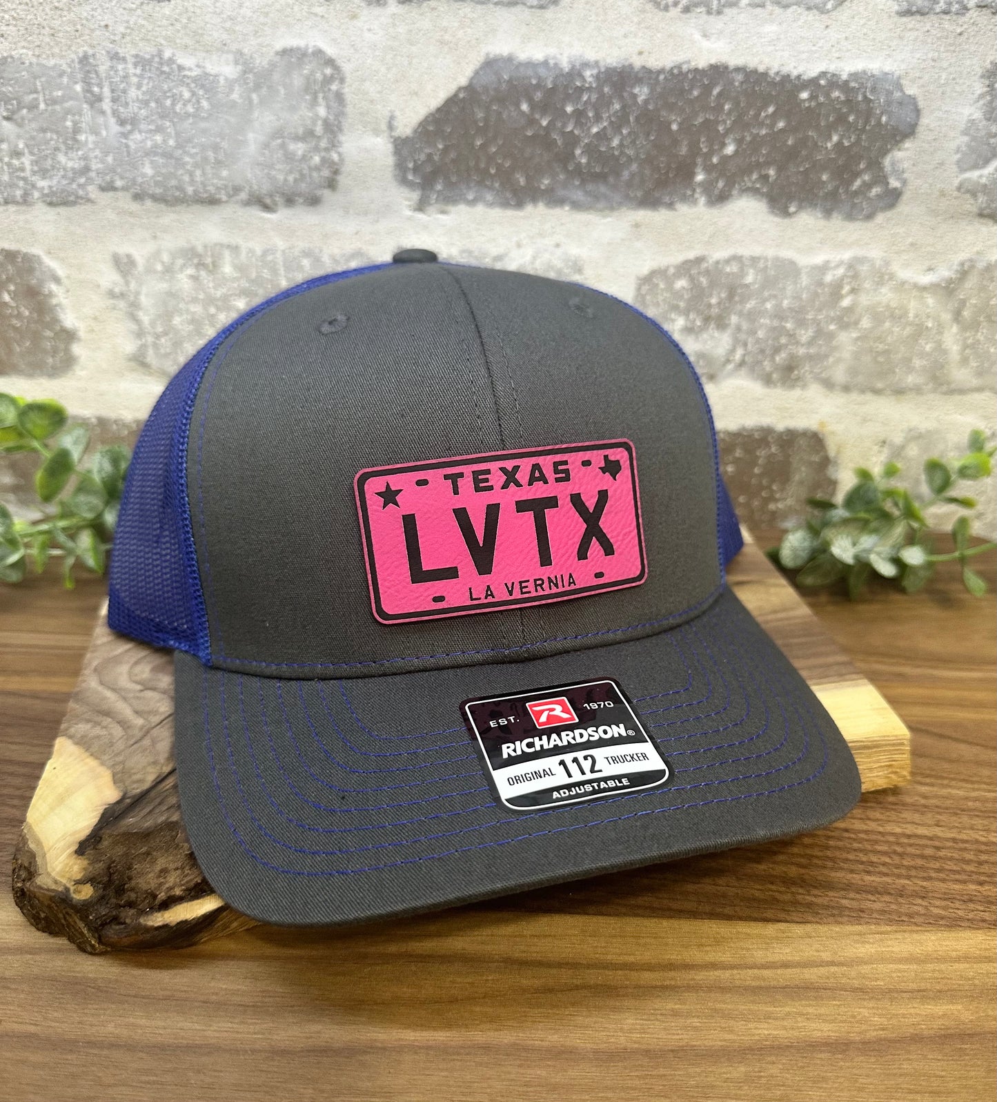 LV TX License Plate Leatherette Cap Patch - 3 Design Options