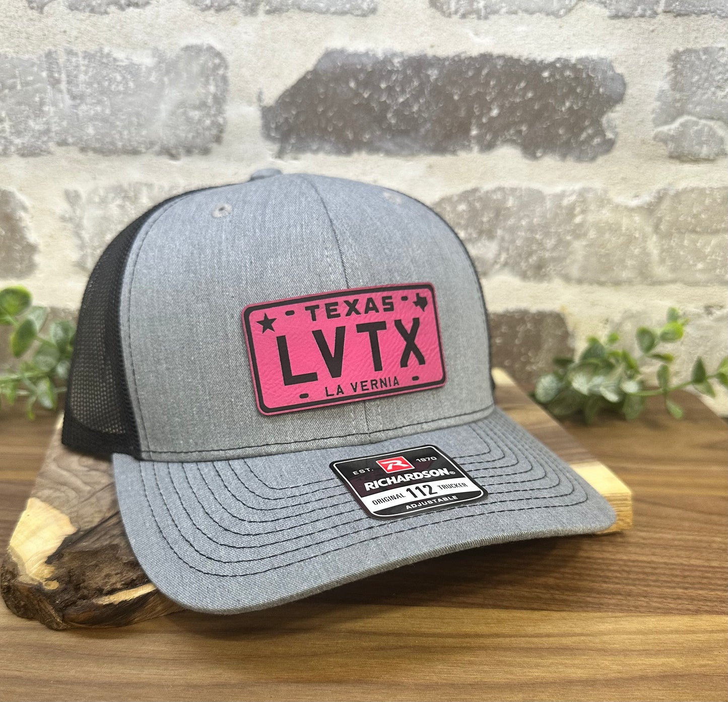 LV TX License Plate Leatherette Cap Patch - 3 Design Options