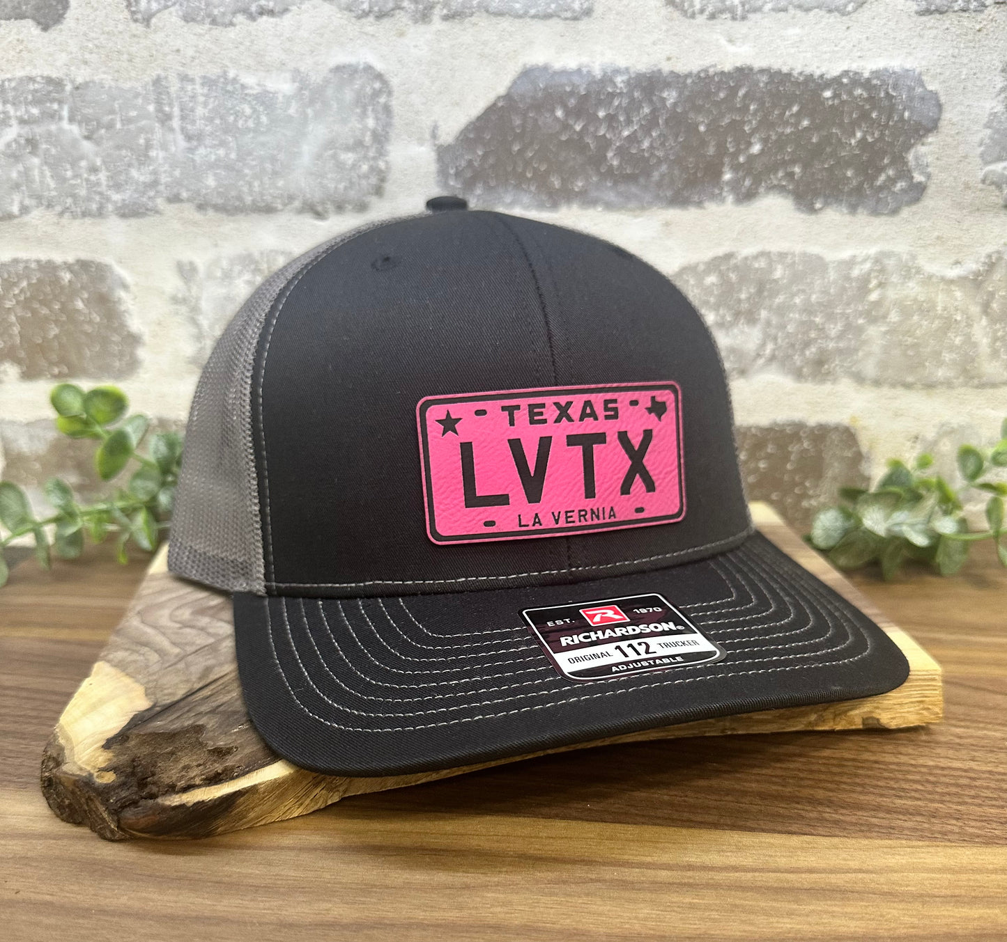 LV TX License Plate Leatherette Cap Patch - 3 Design Options
