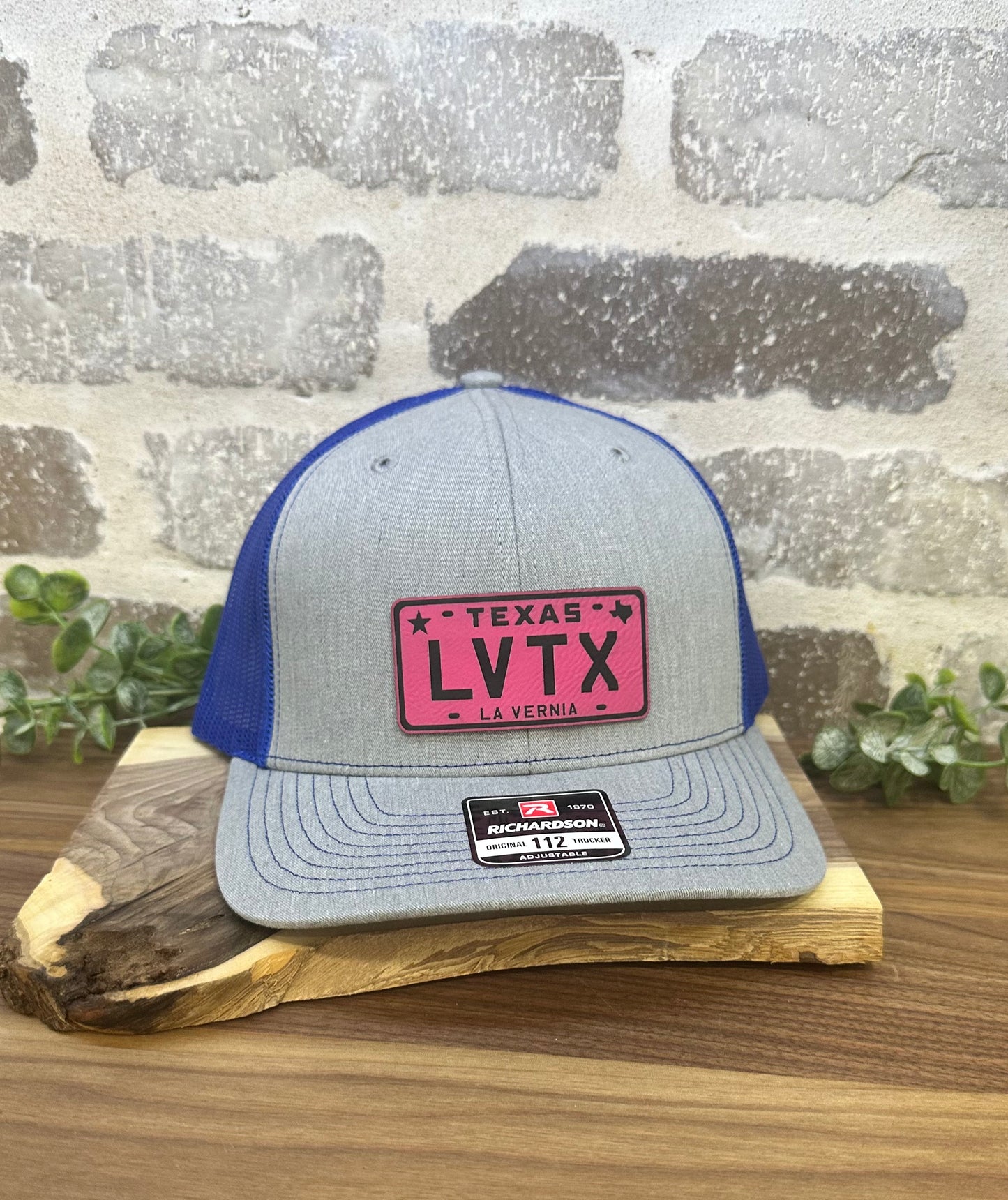 LV TX License Plate Leatherette Cap Patch - 3 Design Options