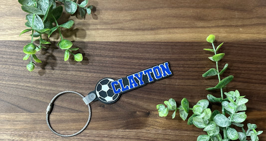 Sports - Soccer - Baseball - Name Key Chain or Bag Tag
