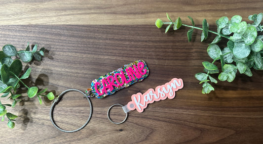 Outline Name Key Chain or Bag Tag