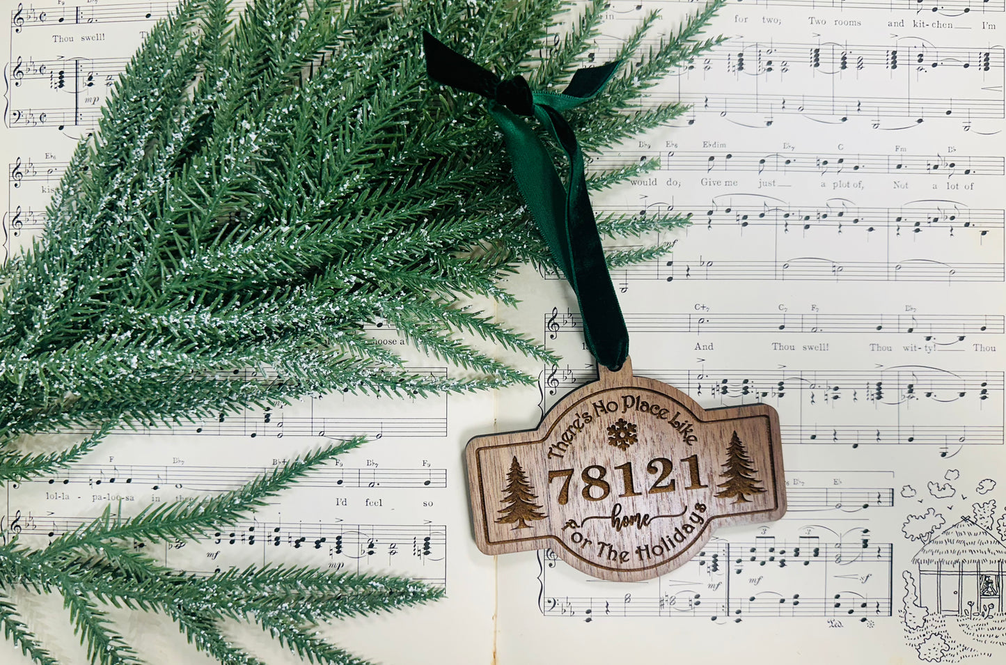 No Place Like Home - Zip Code Ornament - Christmas