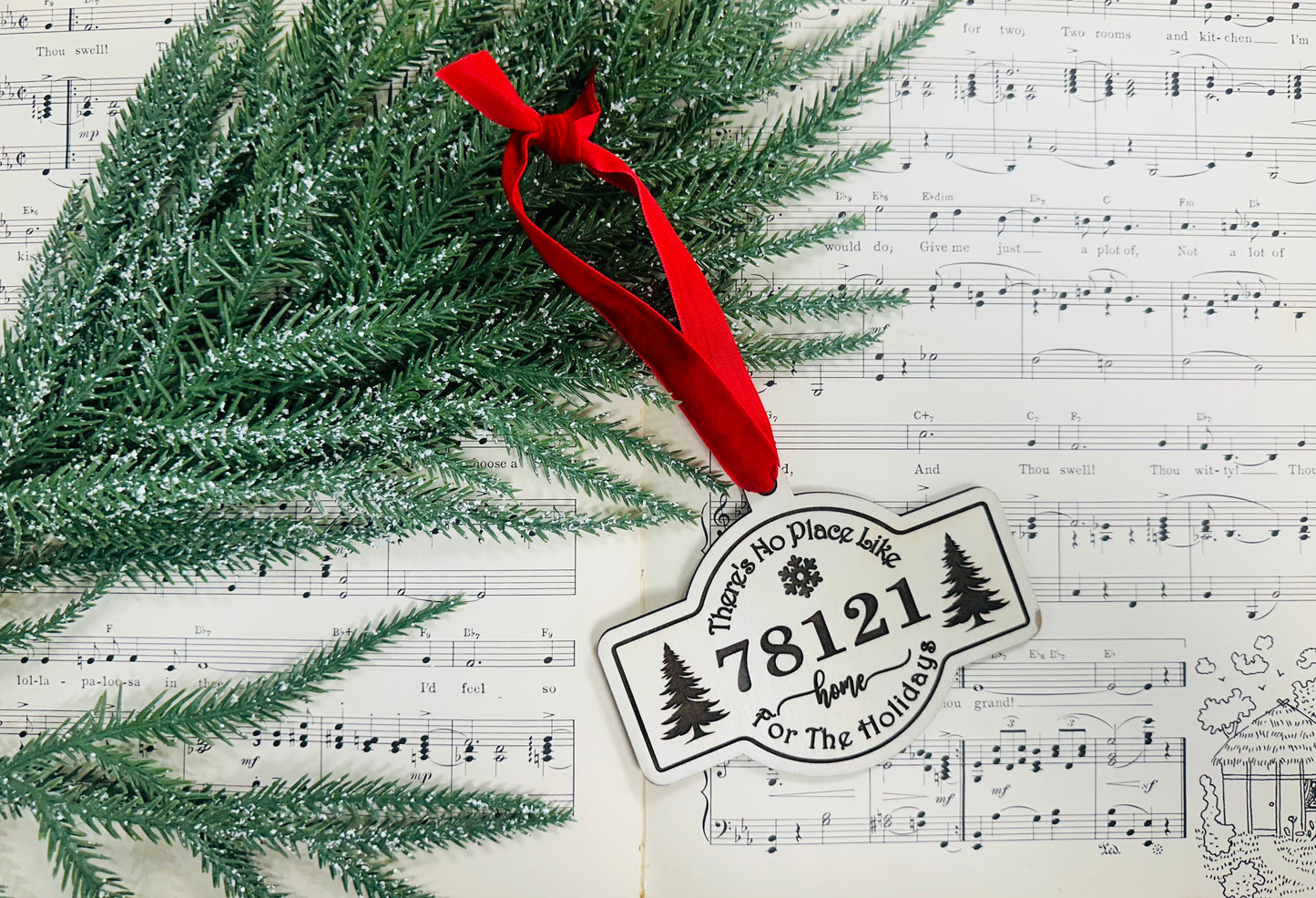 No Place Like Home - Zip Code Ornament - Christmas