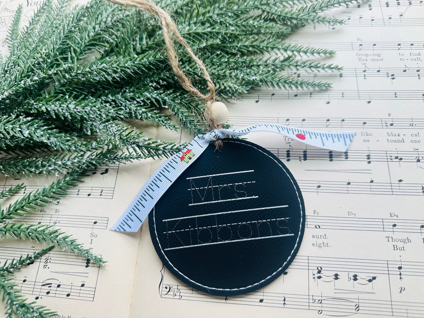 Teacher - Leatherette Ornament