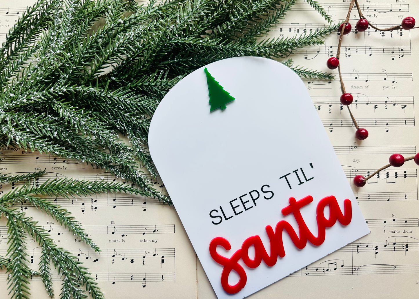 Santa Count Down Days Til Counter Sign-Christmas