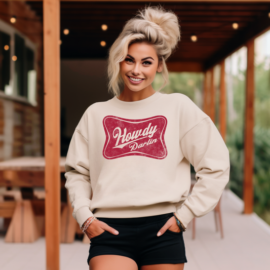 Howdy Darlin Cream Sweatshirt