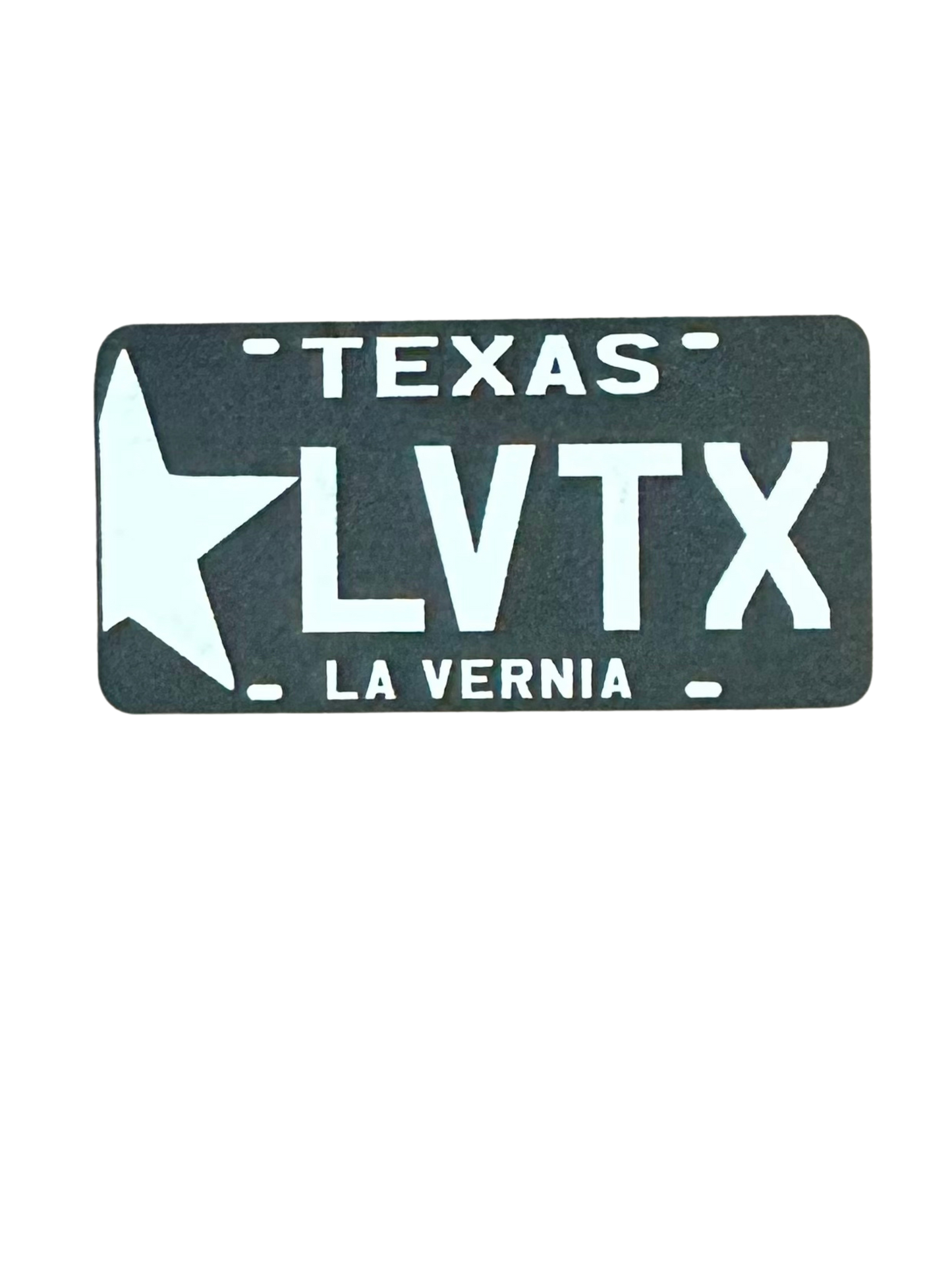 LV TX License Plate Leatherette Cap Patch - 3 Design Options