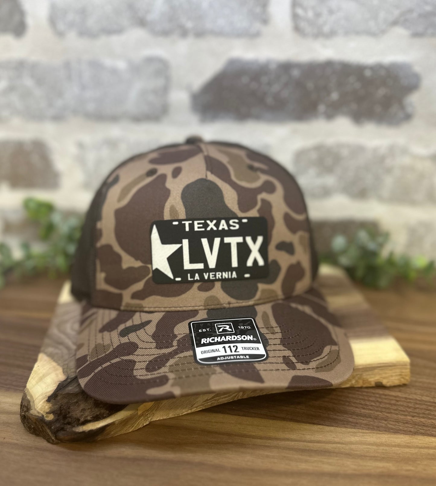 LV TX License Plate Leatherette Cap Patch - 3 Design Options