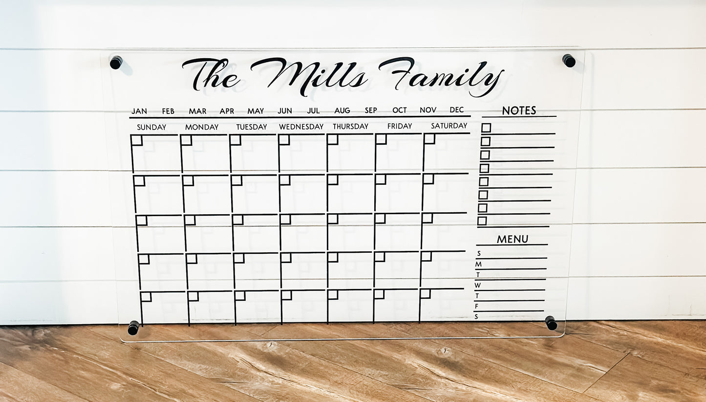 Acrylic Family Wall Calendar 4D Custom Goods