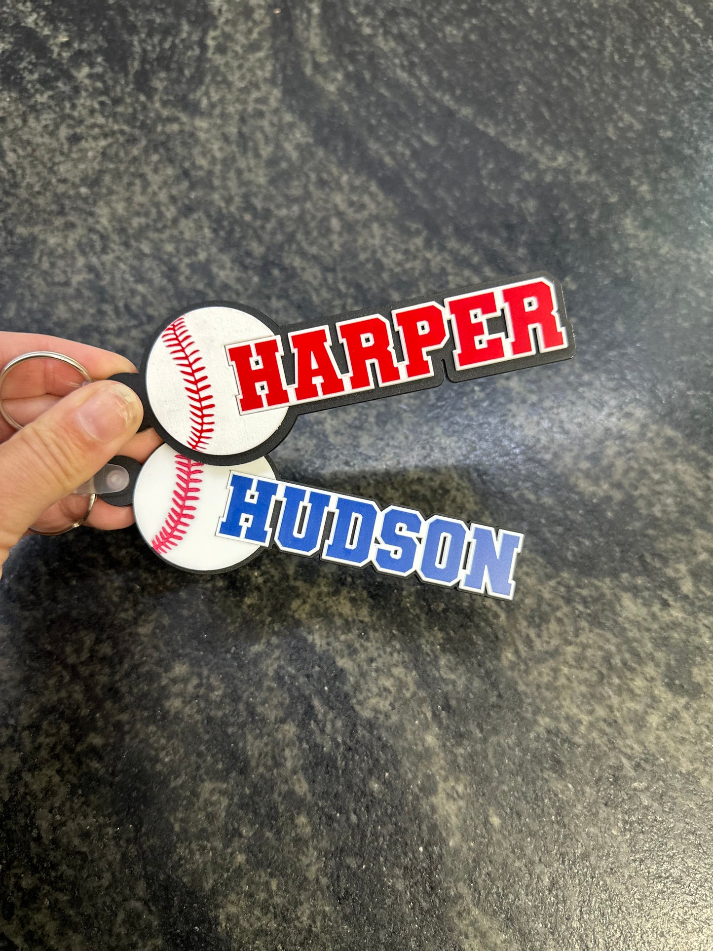 Sports - Soccer - Baseball - Name Key Chain or Bag Tag