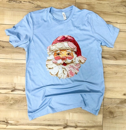 Painted Vintage Santa Christmas Tee