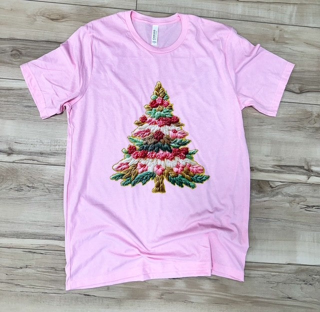 Faux French Knot Christmas Tree Tee
