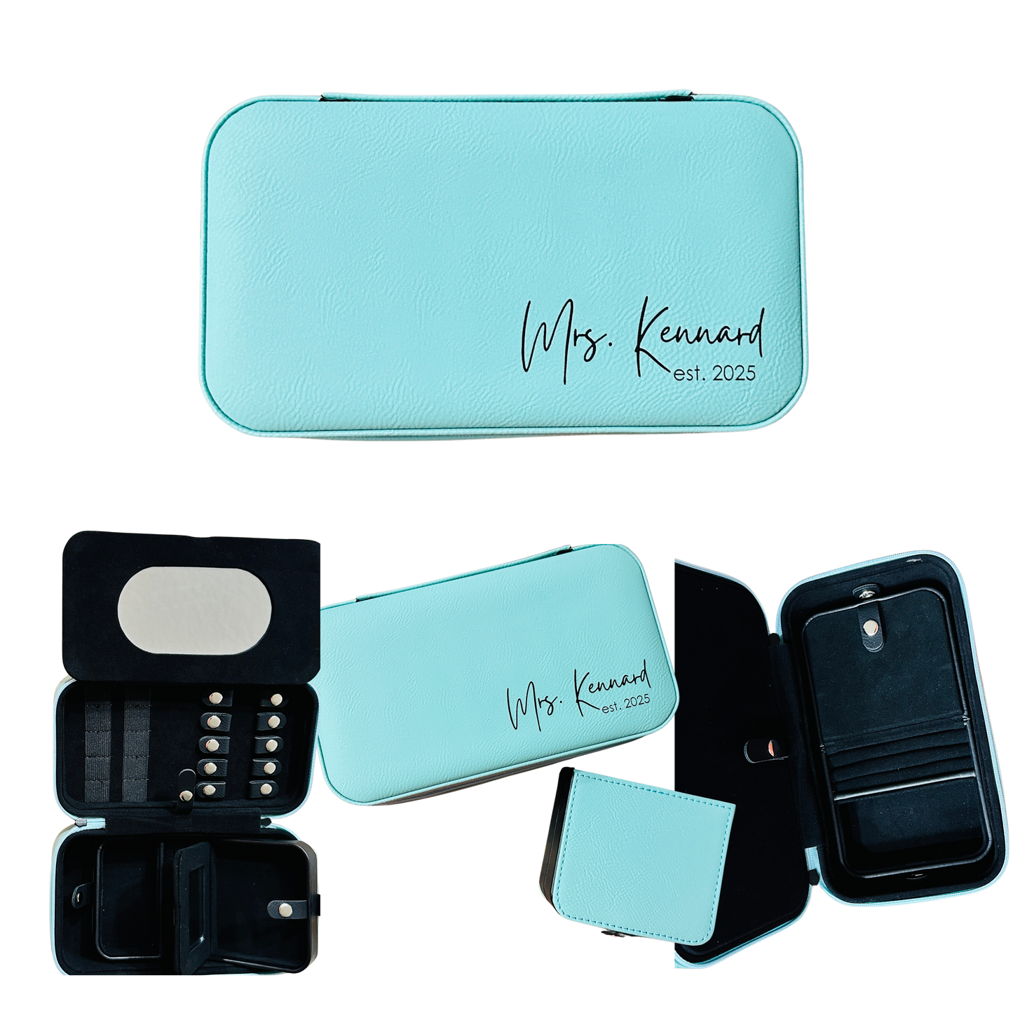 Large Personalized Leatherette Jewelry Box