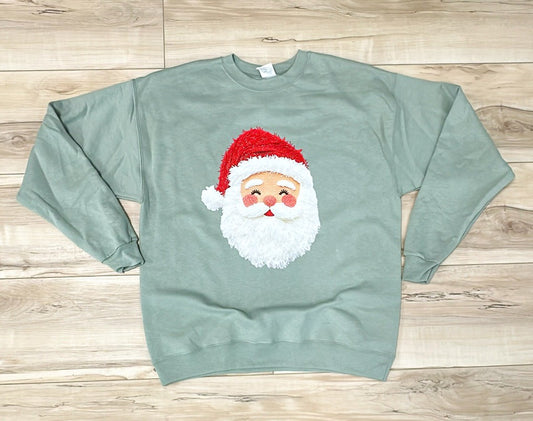 Santa Faux Yarn Crewneck Sweatshirt