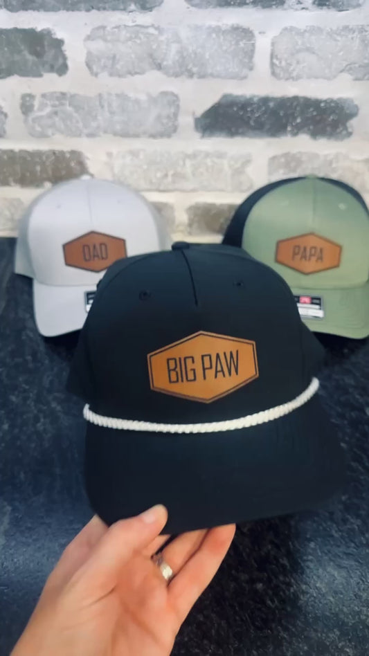 PAPA/DAD/GRANDPA - Hexagon Leatherette Cap Patch