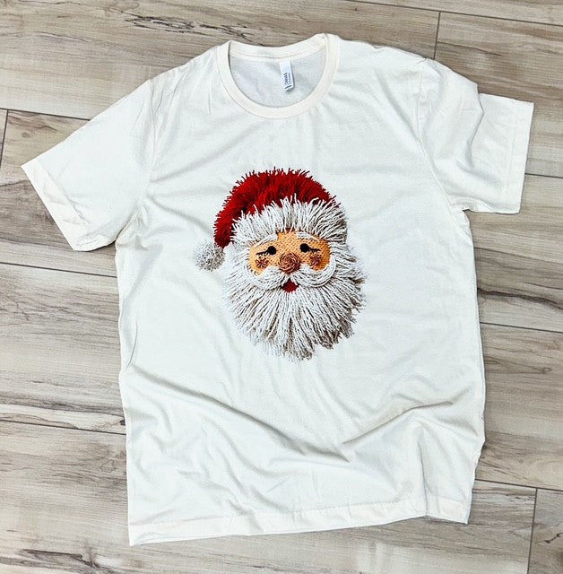 Faux Yarn String Santa Christmas Tee